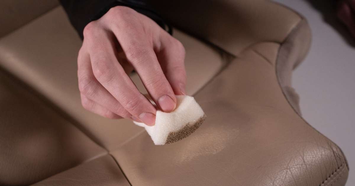 Leather Repair Paint Applying leather paint to a leather car seat