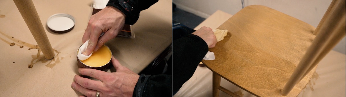 Applying Beeswax Polish